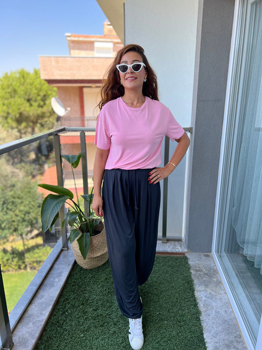 Oysh Pembe Yumuşak Kumaş Tişört